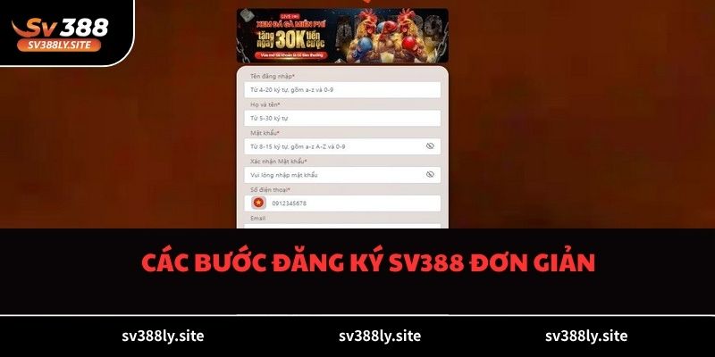 Các bước đăng ký SV388 đơn giản