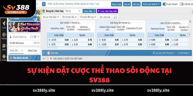 Sự kiện đặt cược thể thao sôi động tại SV388